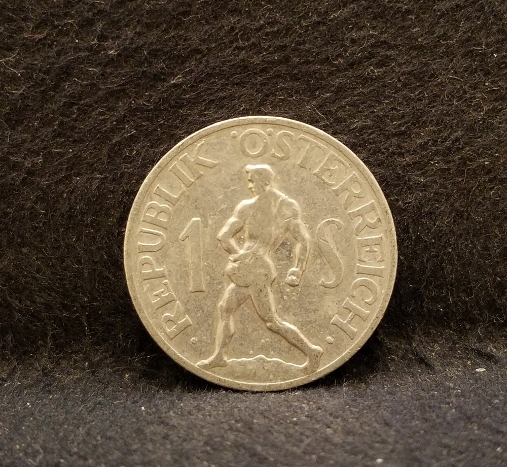 1947 Austria schilling, early post war Sower type, KM-2871