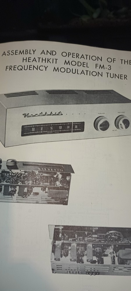 HEATHKIT MODEL FM-3 FREQUENCY MODULATION TUNER MANUAL - ORIGINAL