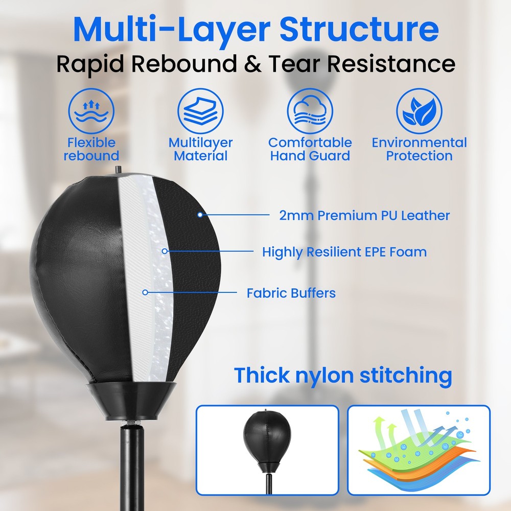 Free Standing Punching Ball Boxing Adjustable Training Reflex Punching Bag