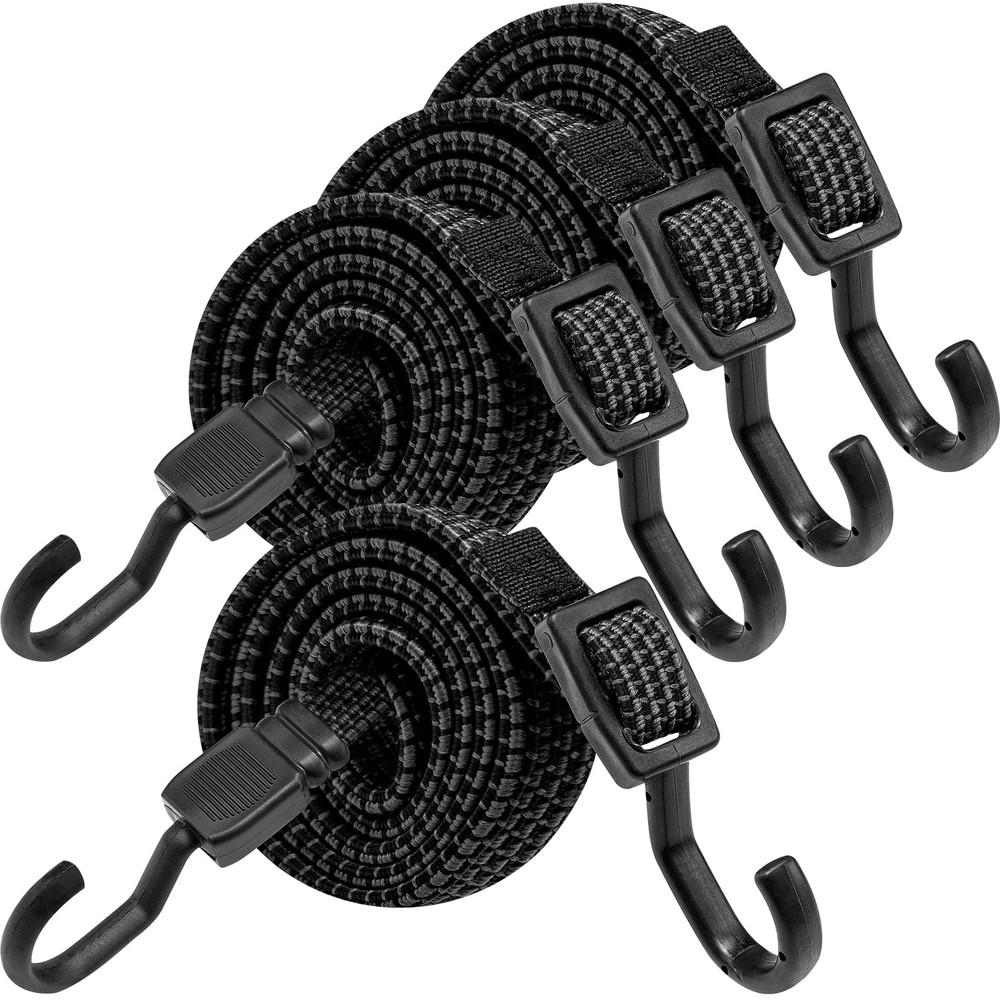 Bungee Cords with Hooks Heavy Duty, Flat Adjustable Bungee Cords with Hooks 3...