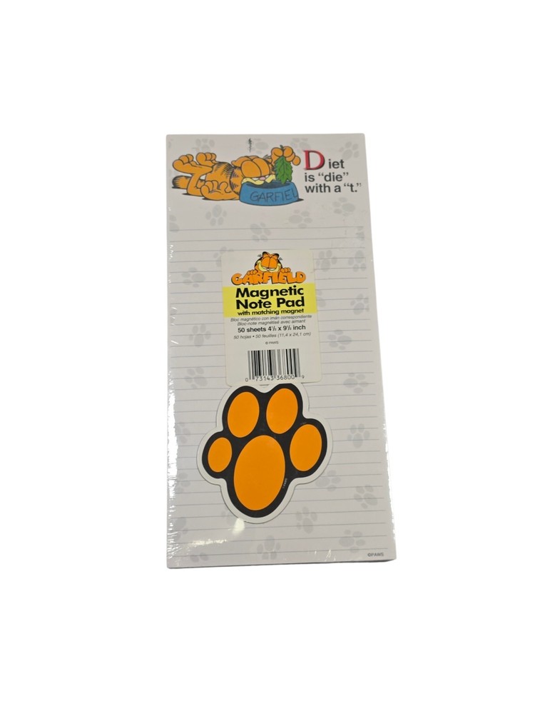 Garfield Lined 50 Sheet Magnetic Notepad With Matching Magnet