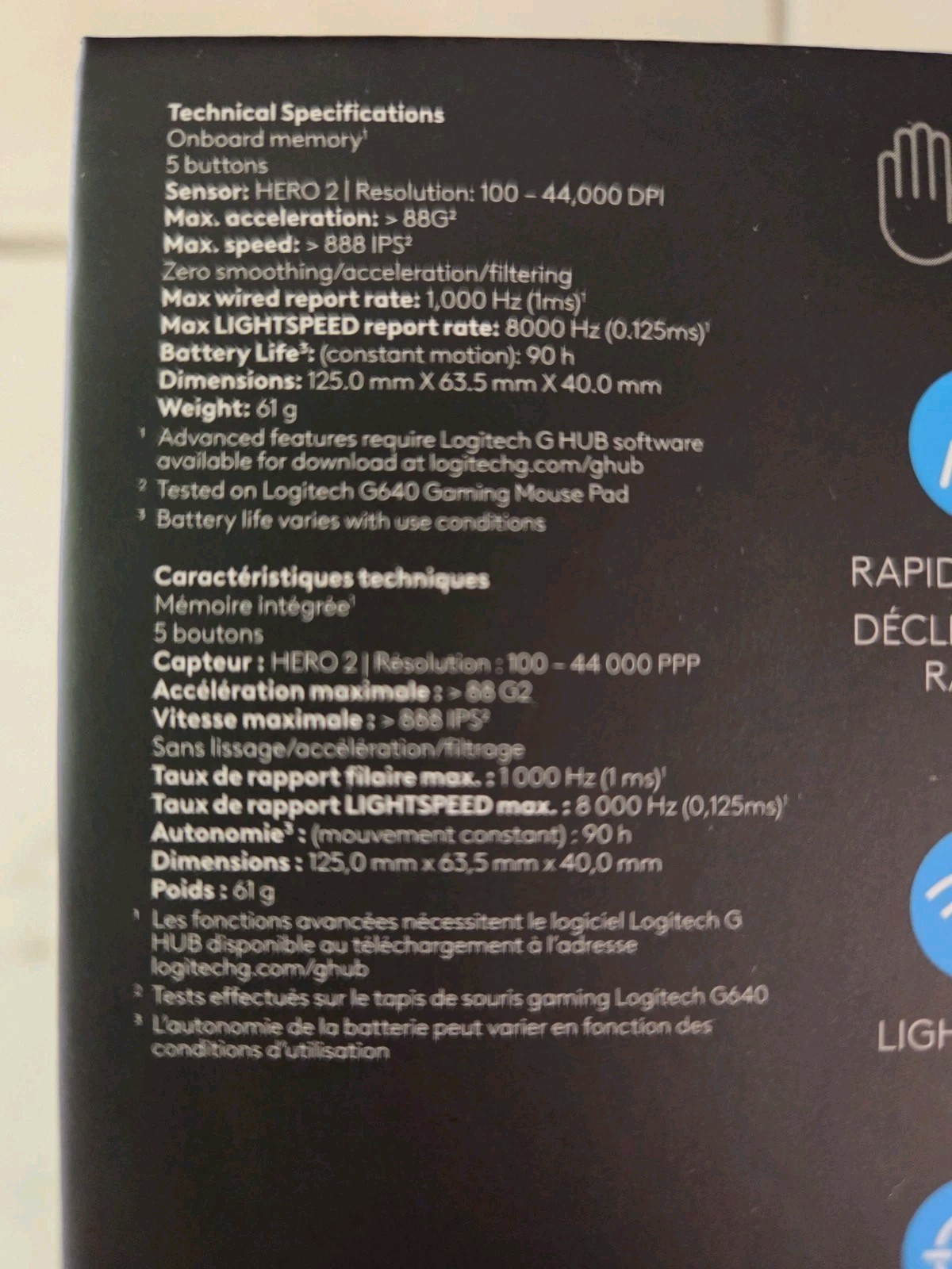 Logitech PRO X2 SUPERSTRIKE LIGHTSPEED Wireless Gaming Mouse - Pro Series - New