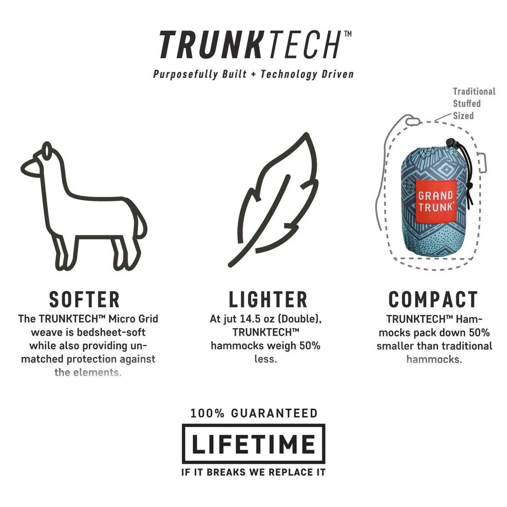 Grand Trunk TrunkTech Single Hammock | Lightweight Ripstop Nylon Red/Navy