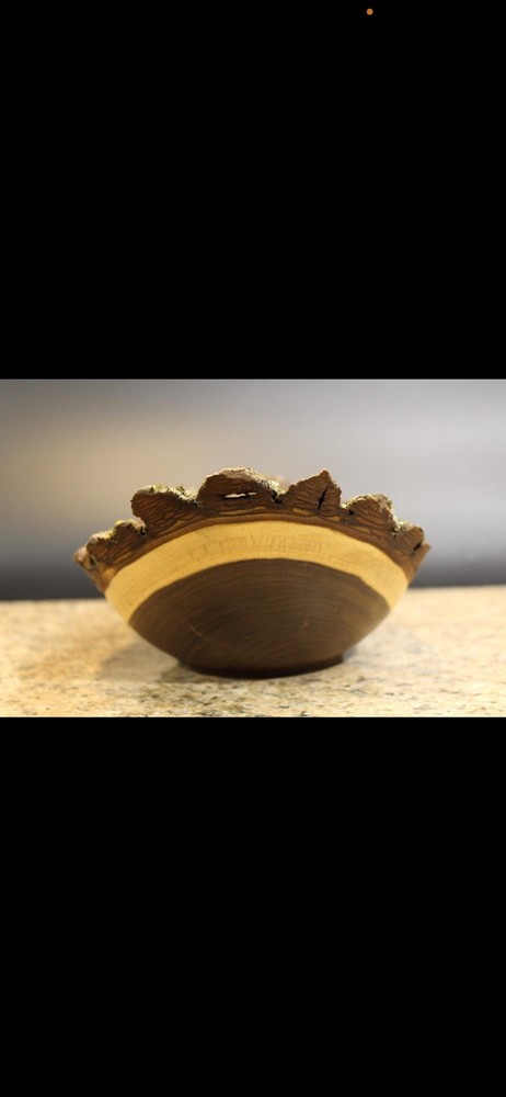 Live edge black walnut artisan bowl.