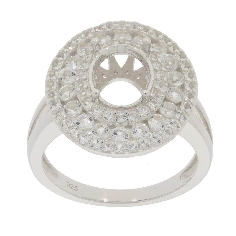 Sterling Silver Semi Mount Ring Setting Round RD 9X7mm
