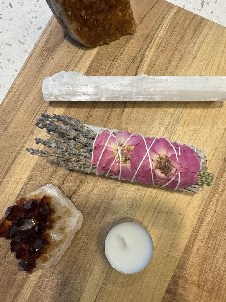 Sage Bundle with Dried Flowers