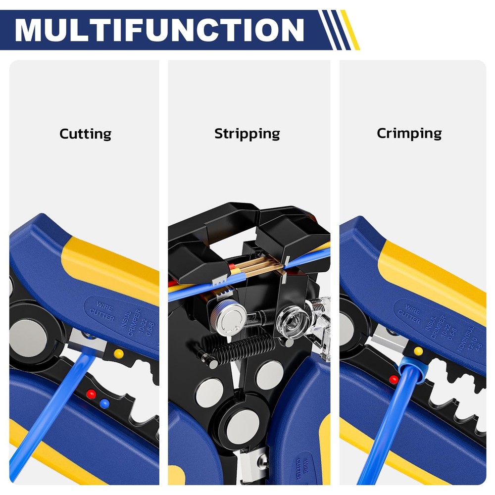 haisstronica 201PCS Wire Stripper Kit - Automatic Blue and Yellow