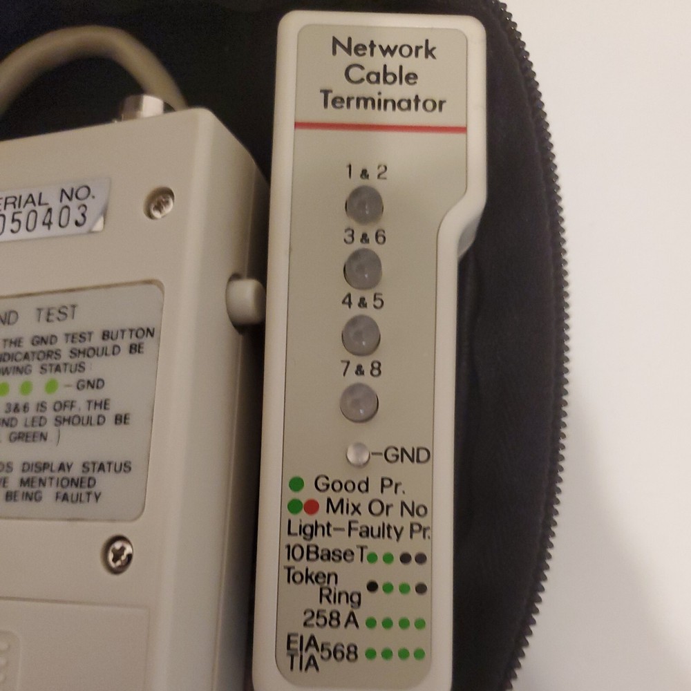 ENHANCED NETWORK CABLE TESTER NETWORK CABLE TERMINATOR MODEL #251452 IN ORIG BOX