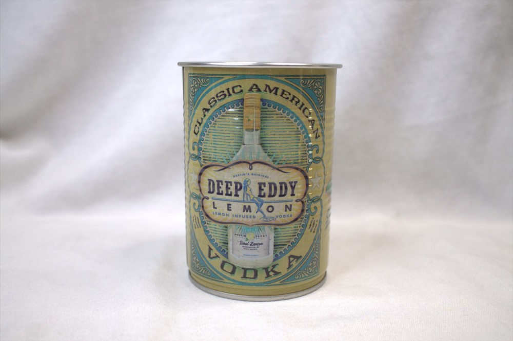 Deep Eddy lemon Vodka Tin Can Cups Red Swimsuit Pinup
