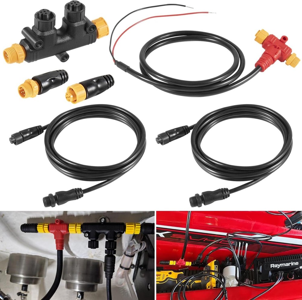 NMEA 2000 Starter Kit Power Cables Drop Cables Dual Tee Connector Terminator Kit