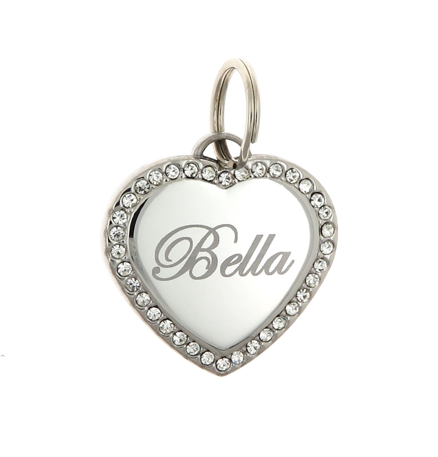 Custom Engraved Personalized Stainless Steel Heart Shape Dog Tag Pet ID Name