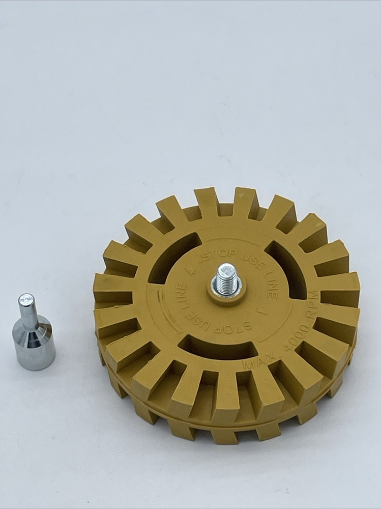 Remove Decal Eraser 4” Wheel Tool Rubber Power Drill Attachment