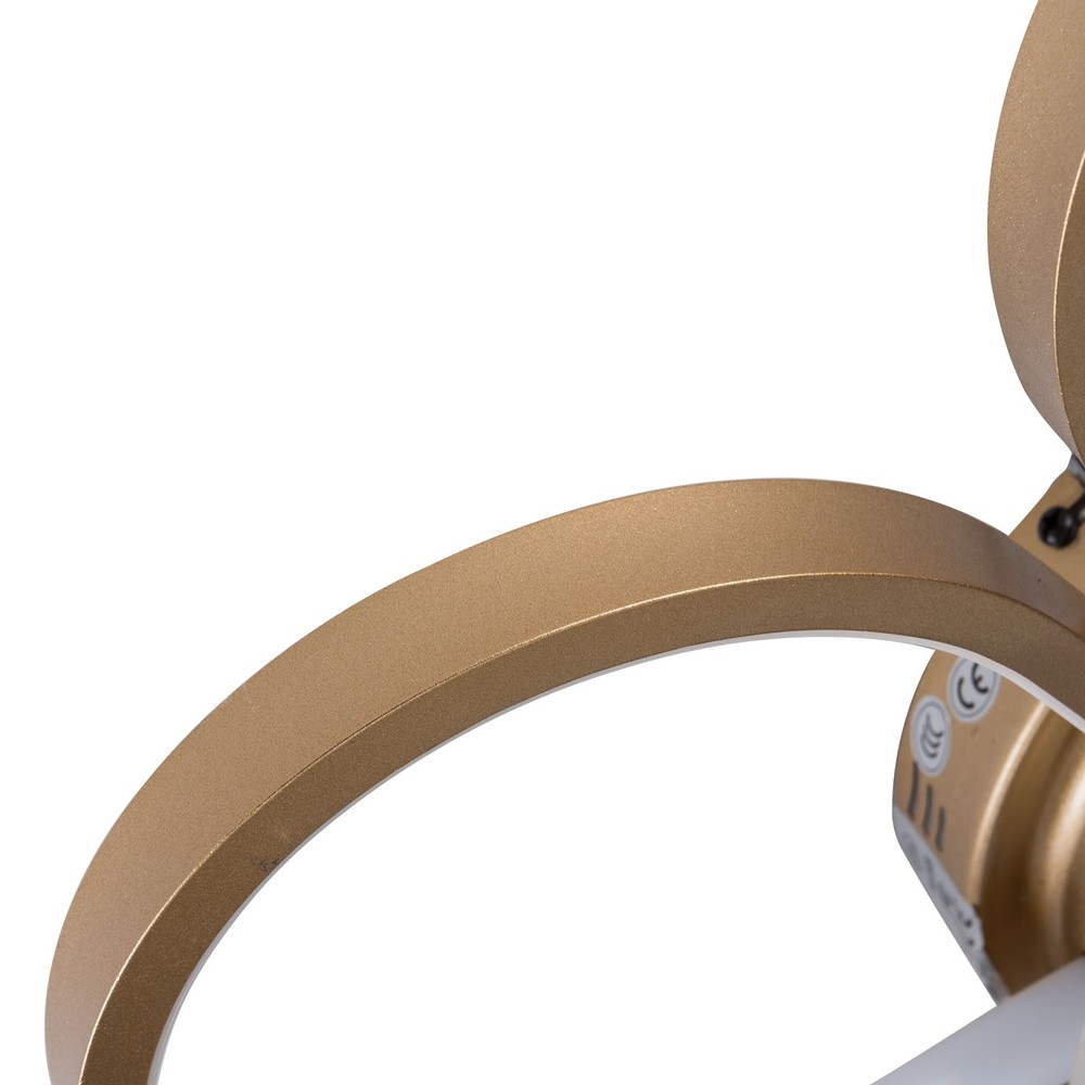 Ceiling Fan Light Flower Shape Gold Ceiling Fan Light LED W/ Remote Control