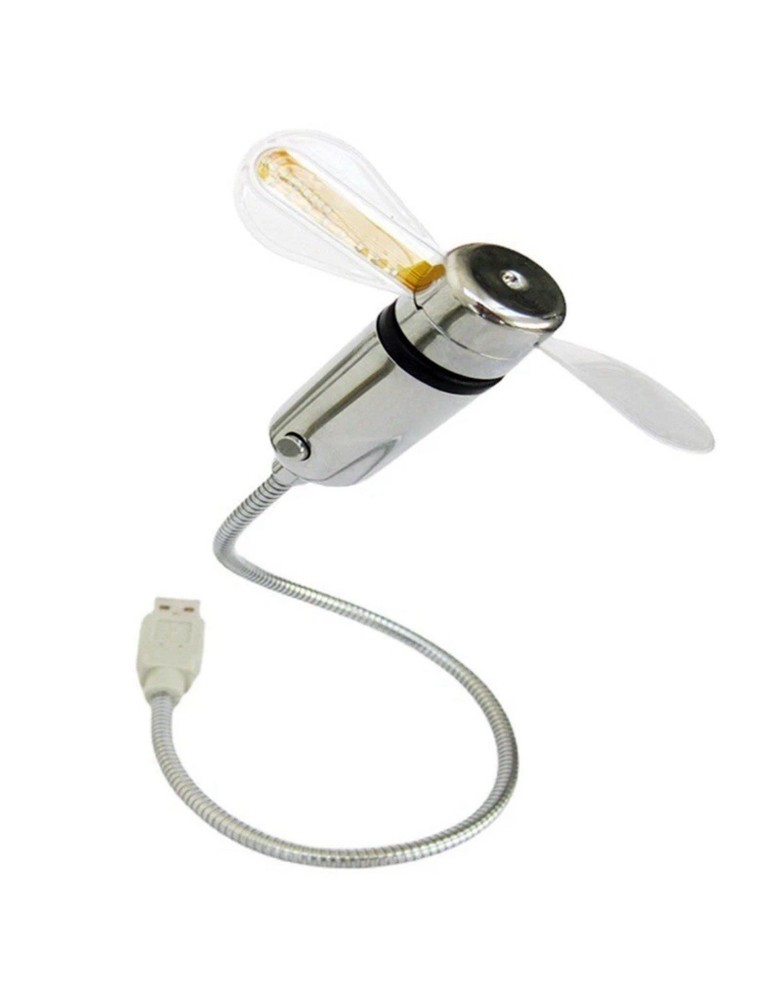 LED Clock Fan Real Time Display Function Mini USB Fan Powered Cooling Flashing