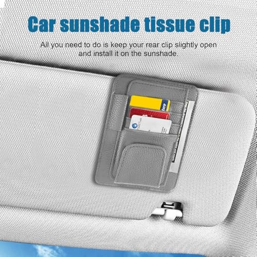 Car Sun Visor Organizer, Small Auto Visor Organizer and Storage, Auto Gray