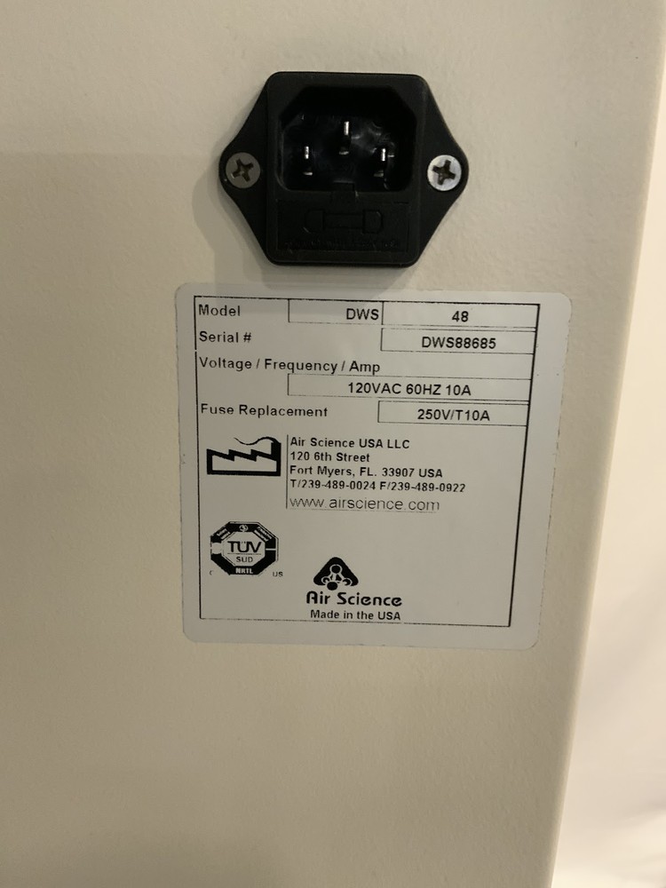Air Science DWS 48 Ductless Downflow Workstation With Power Cable