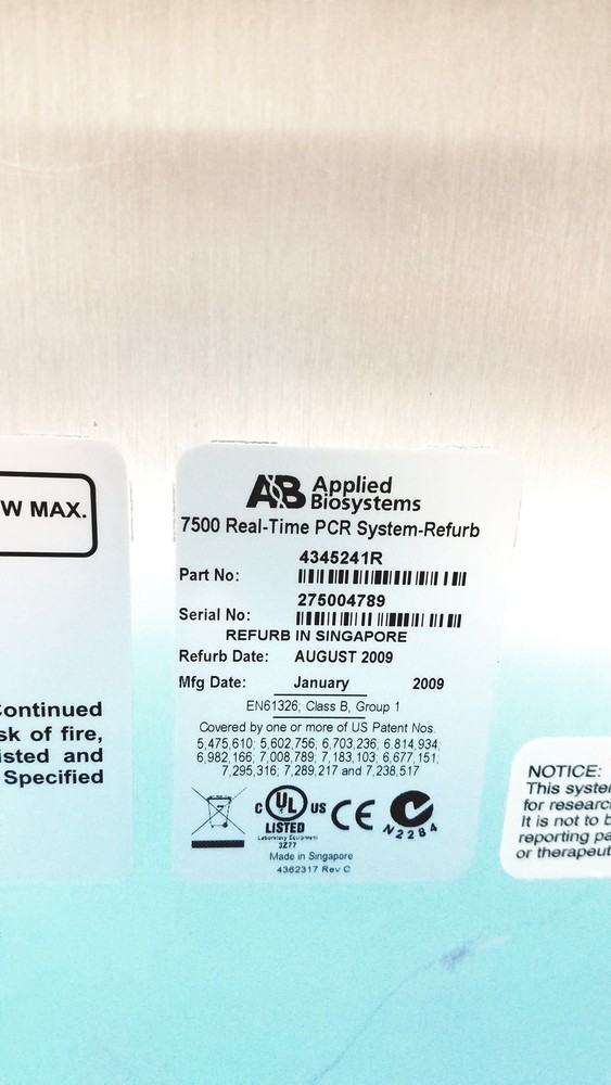 Applied Biosystems 7500 PCR System High Performance Laboratory Thermal Cycler