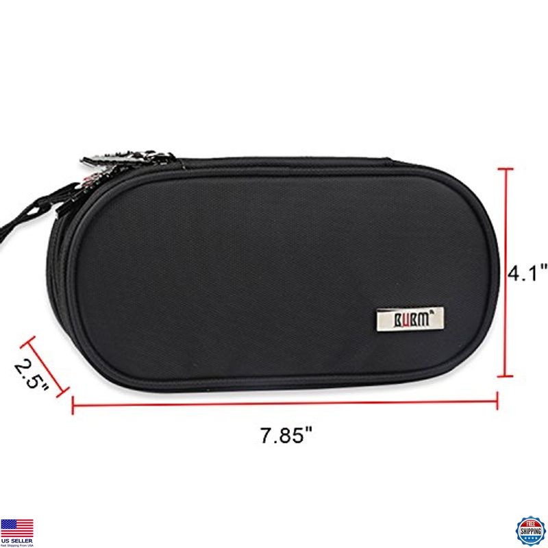 BUBM Black Double Compartment Storage Case for PS Vita & PSP - Durable Organizer