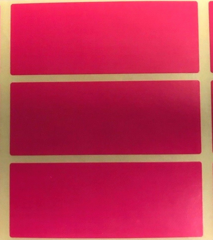Large - Pink 30 x 78mm Colour Code Rectangles - Folder / Box Stickers / Labels