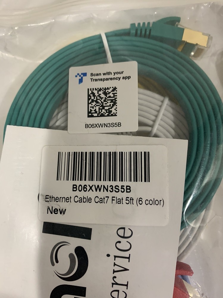 Cat 6 Ethernet Cable 5 ft 6 Color- Flat Internet Network Cable- jadaol (6pack)
