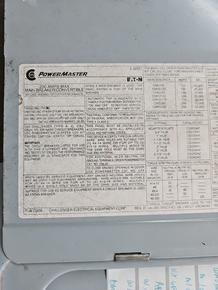 Eaton Challenger Panel Cover 20 Space