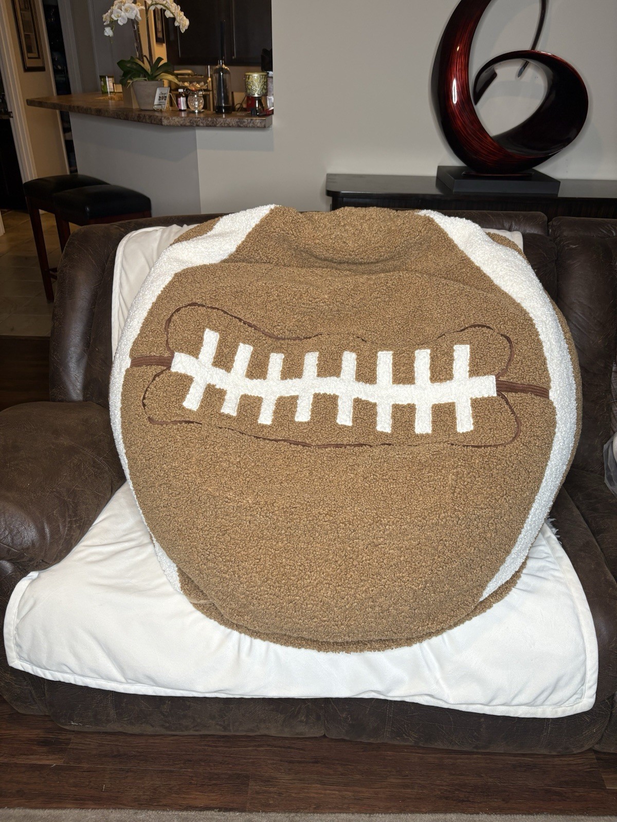 pottery barn Football Bean Bag Chair - Large 41" diameter -Bean Bag & Cover