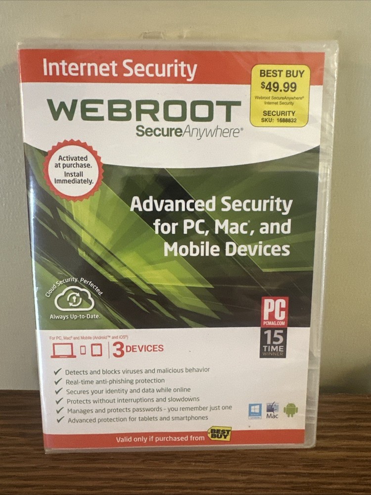 Webroot SecureAnywhere Internet Security - Full Version for Windows & Mac...
