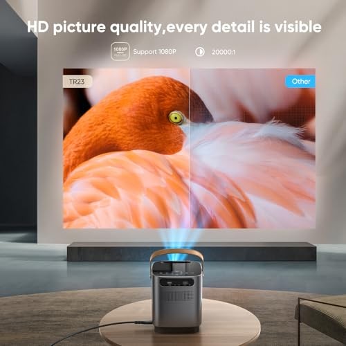 [Unique Handle Design] Mini-Projector, Mini Projector with 5G WiFi and Silver