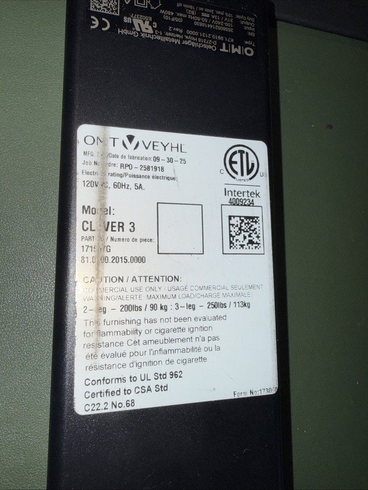 Humanscale Eloat-Lite Control Box For 2 Leg Base