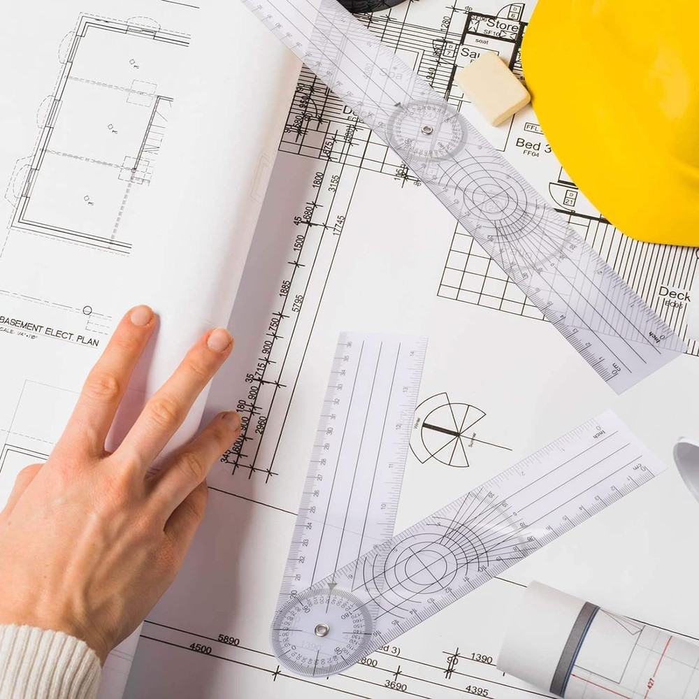 2Pcs Clear Plastic Goniometer Quick Angle Protractor Angle Finder Angle Ruler Ca