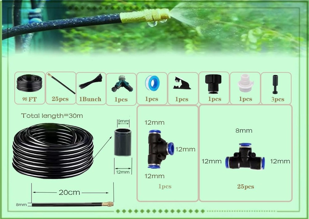 New drip Irrigation kit, Automatic Garden Watering System, Quick Connector an...