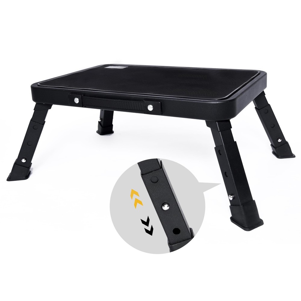 3 Levels Adjustable Folding Step Stool,Foldable RV Step Stool,Safer Metal Ste...