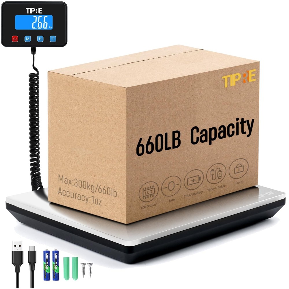 660lbs Weight Computing Digital Floor Platform Scale Postal Shipping Mailing