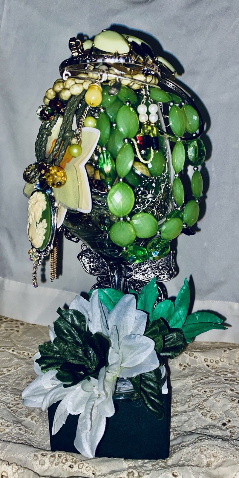 💚Enchanted Green Forest Whimsical Mystery Jewelry Jar – All Wearable pieces🌿💚