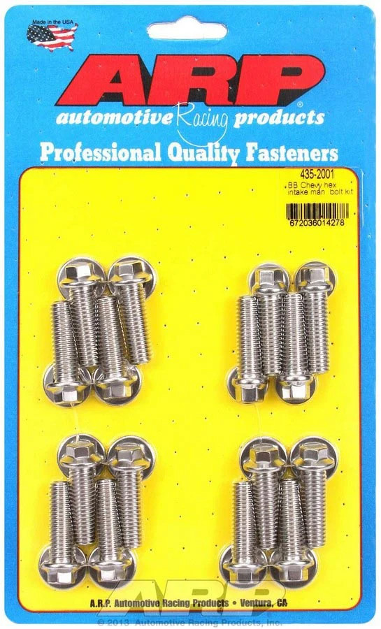 ARP 435-2001 BBC S/S Intake Bolt Kit 6pt.