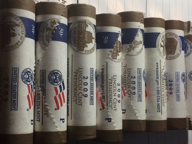 2009 P&D Lincoln Bi Uncirculated Penny set 8 Coins  From Mint Roll OVER 400+SOLD