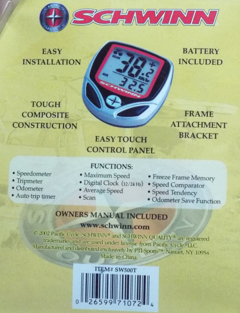 Schwinn 12 Function Bicycle Computer Speedometer Odometer SW500T - NEW
