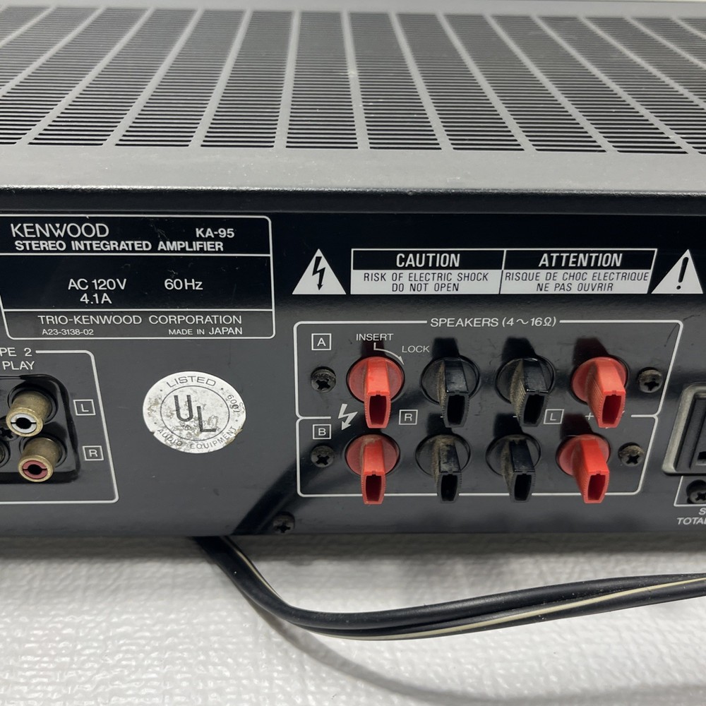 Kenwood KA-95 Amplifier Works Tested Input Source Buttons Return Issue