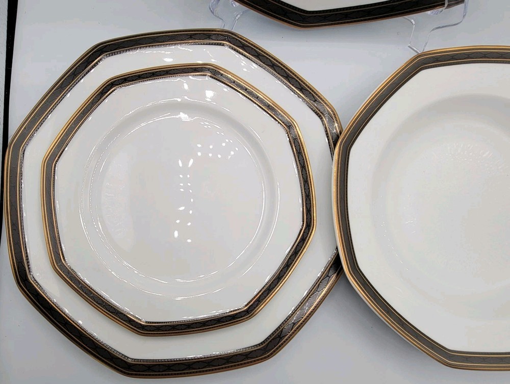 Christopher Stuart BLACK DRESS China Dinnerware. 13 Pc's EC