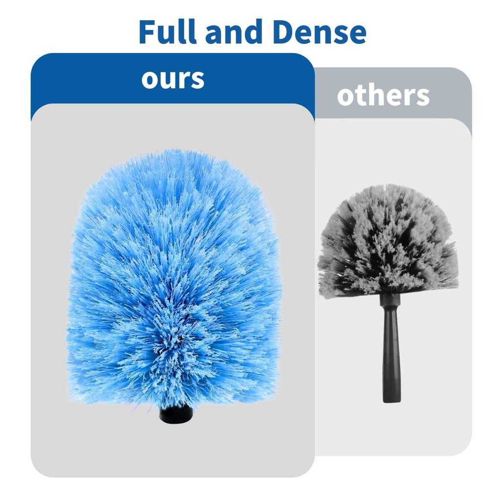 2 Pack Screw on Webster Cobweb Duster Head for Pole,Spider Web Remover Brush,...