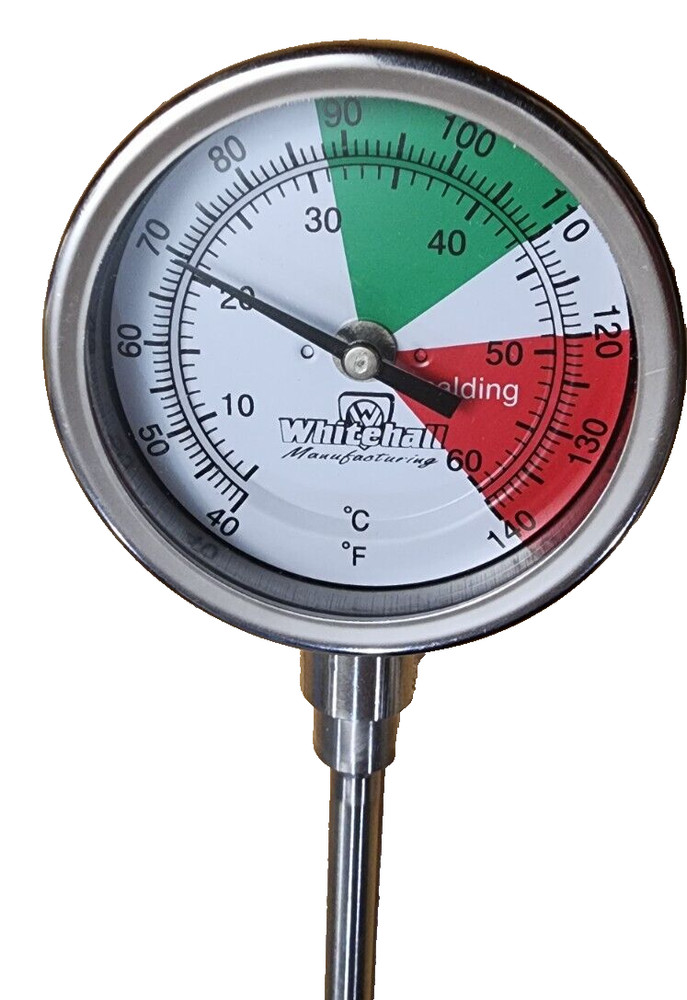 Whitehall CODE #6532-080-000 RANGE: 40/140 F/C 3'' DIAL, 28''Temperature Guage