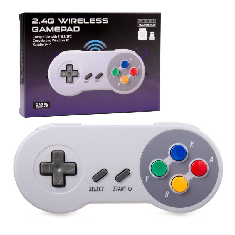 For 2.4G Wireless Super Nintendo SNES System Gamepad Replacement Controller Pad