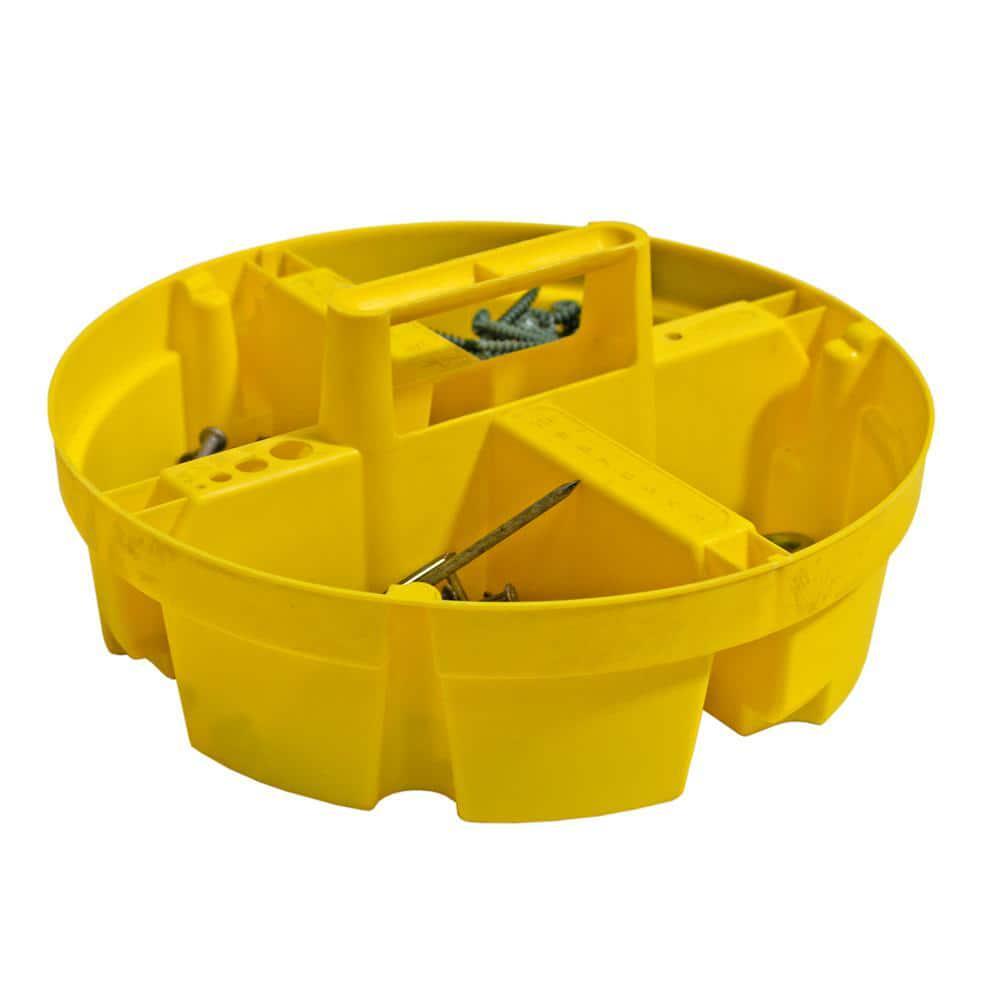 10.25in 4-Compartment 5 Gal Pail Bucket Stacker Tools Compartment Organizer