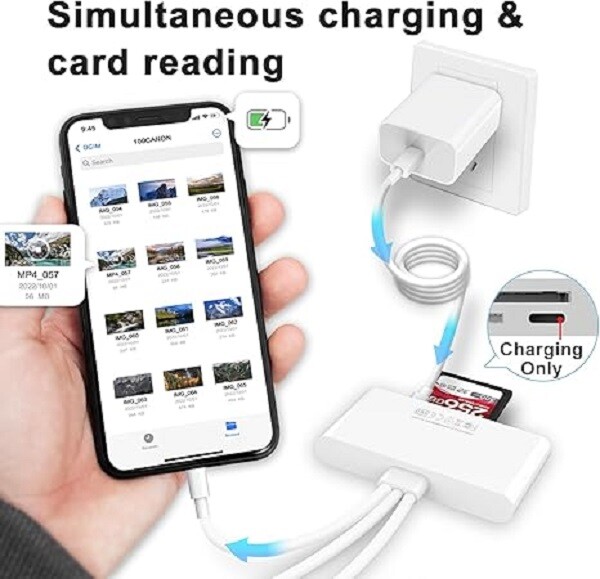 5 in 1 TypeC Fast USB3.0 OTG Adapter SD TF Card Reader For iPhone/Samsung/Camera