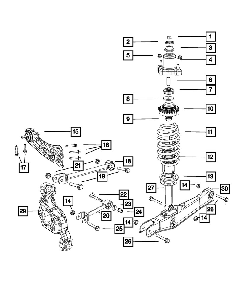 Genuine Mopar Trailing Arm Link Assembly Right 68275401AC