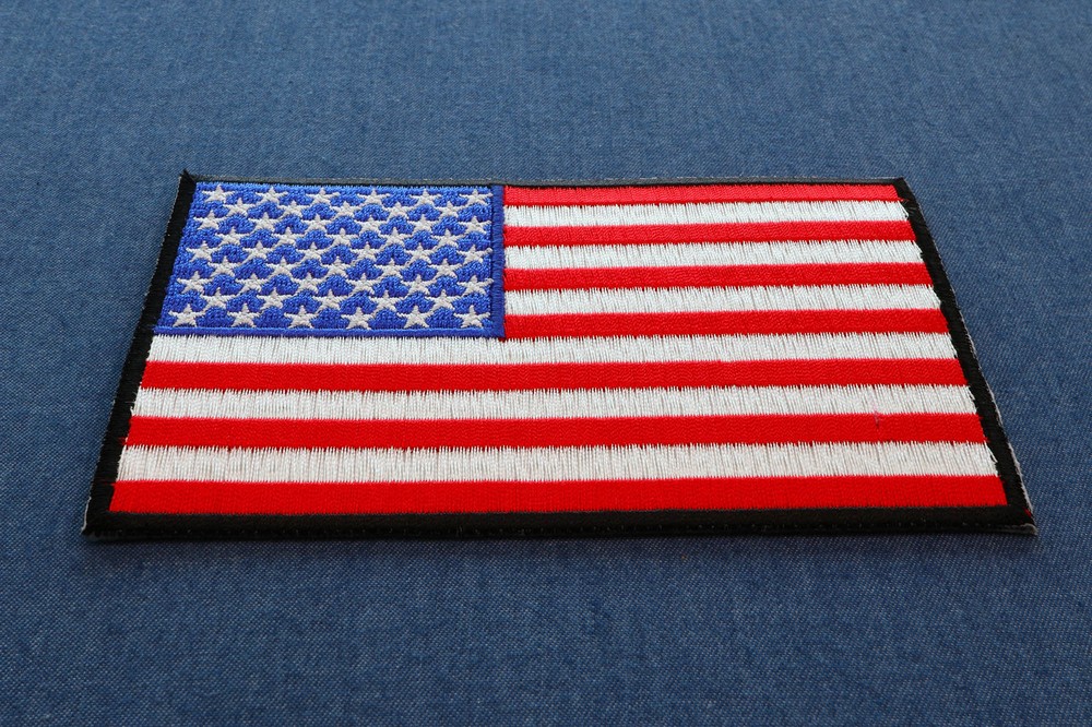 American Flag Patch with Black Borders - 5x3 inch - P5651