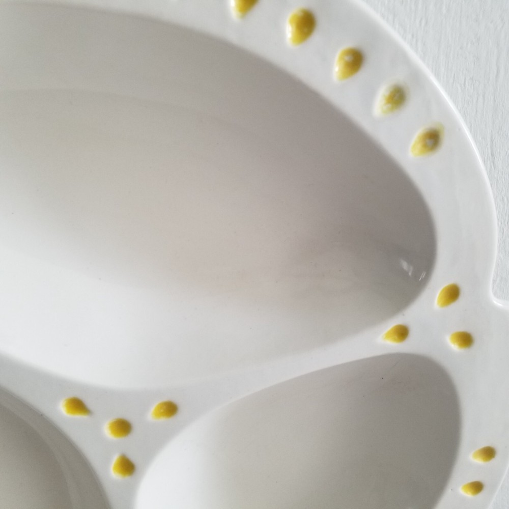 Vintage MCM Divided Serving Platter Biomorphic Shape