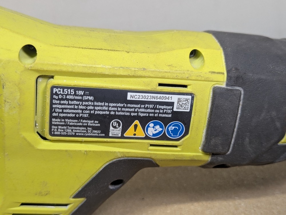 Ryobi PCL515 18V Cordless Reciprocating Saw