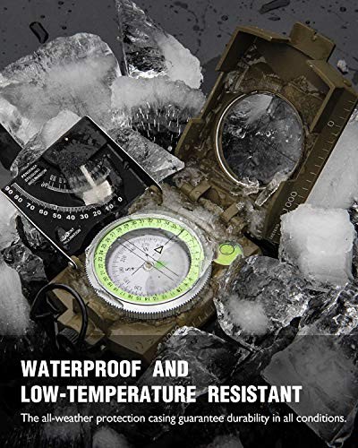Multifunctional Military Sighting Navigation Compass with Inclinometer-Green