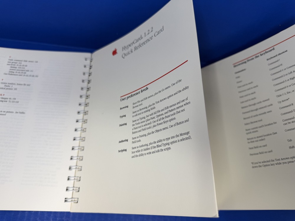 HYPERCARD USER'S GUIDE (1989, SPIRAL BINDING) -Apple Macintosh Manual -VERY GOOD